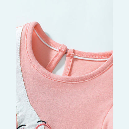 MyKids-USA® Cute Goose Cartoon Pattern Short Sleeves Dress for Stylish Girls