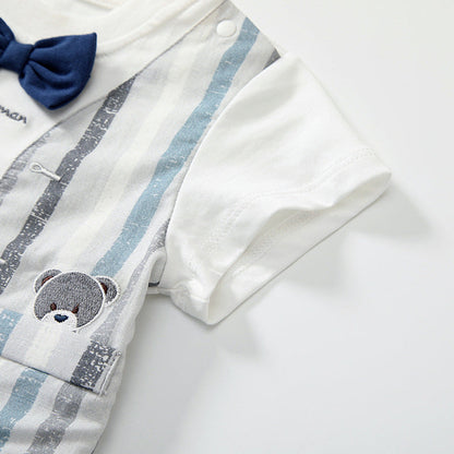 MyKids-USA® Baby Kids Striped Vest Pattern T-shirt and Shorts Clothing Set for Boys