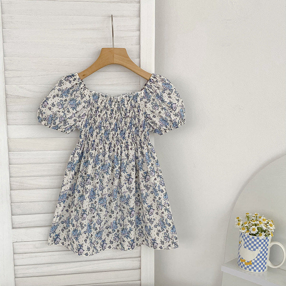 MyKids-USA® Baby Girls French-style Flowers Pattern Short-sleeved bodysuit or Dress – Princess Sister Matching