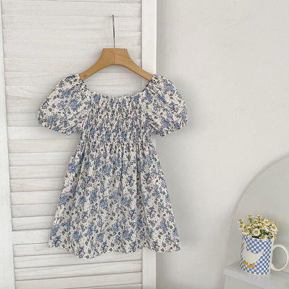 MyKids-USA® Baby Girls French-style Flowers Pattern Short-sleeved bodysuit or Dress – Princess Sister Matching