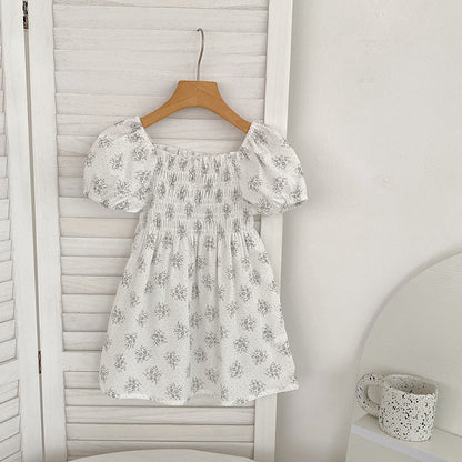 MyKids-USA® Baby Girls French-style Flowers Pattern Short-sleeved bodysuit or Dress – Princess Sister Matching
