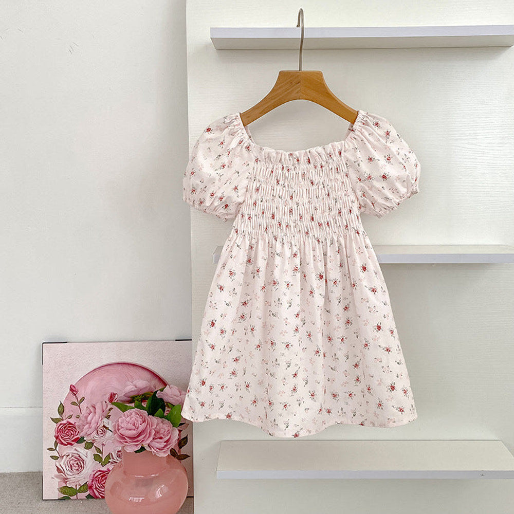 MyKids-USA® Baby Girls French-style Flowers Pattern Short-sleeved bodysuit or Dress – Princess Sister Matching