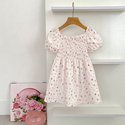 MyKids-USA® Baby Girls French-style Flowers Pattern Short-sleeved bodysuit or Dress – Princess Sister Matching