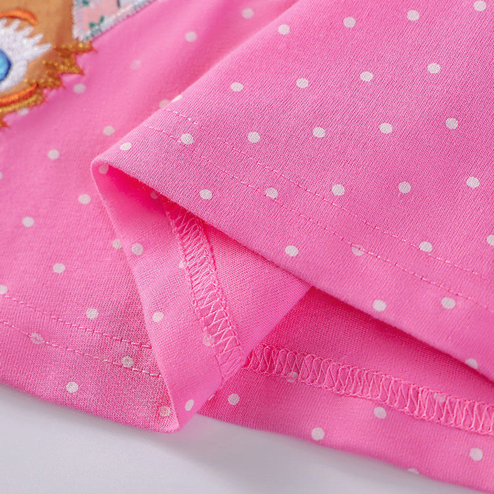 MyKids-USA® Animals and Dots Pattern Short Sleeves Dress for Stylish Girls