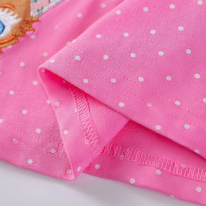 MyKids-USA® Animals and Dots Pattern Short Sleeves Dress for Stylish Girls