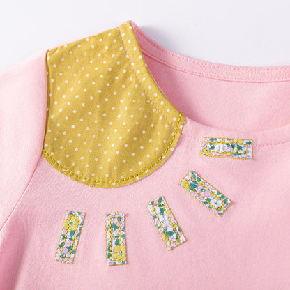 MyKids-USA® Summer  Arrival Weather Elements Pattern Short Sleeves Dress for Stylish Girls