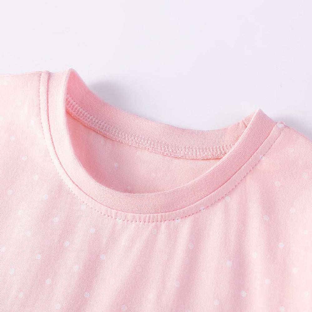 MyKids-USA® Rabbit Cartoon Pattern Short Sleeves Dress for Stylish Girls