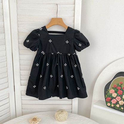 MyKids-USA® Baby Girls French-style Flowers Pattern Short-sleeved bodysuit or Dress – Princess Sister Matching