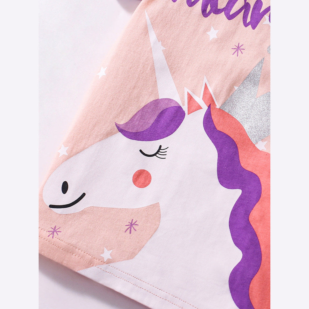 MyKids-USA® Baby Kids Cartoon Pattern T-shirt and Shorts Clothing Set for Girls