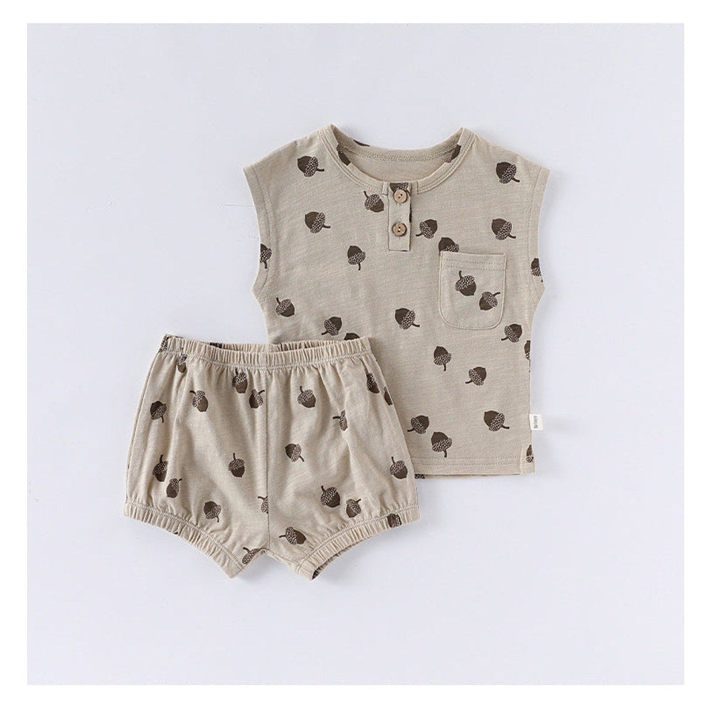 MyKids-USA® Baby Unisex Sleeveless Fruits Pattern Top Vest and Shorts Clothing Sets