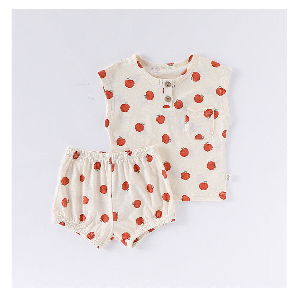 MyKids-USA® Baby Unisex Sleeveless Fruits Pattern Top Vest and Shorts Clothing Sets