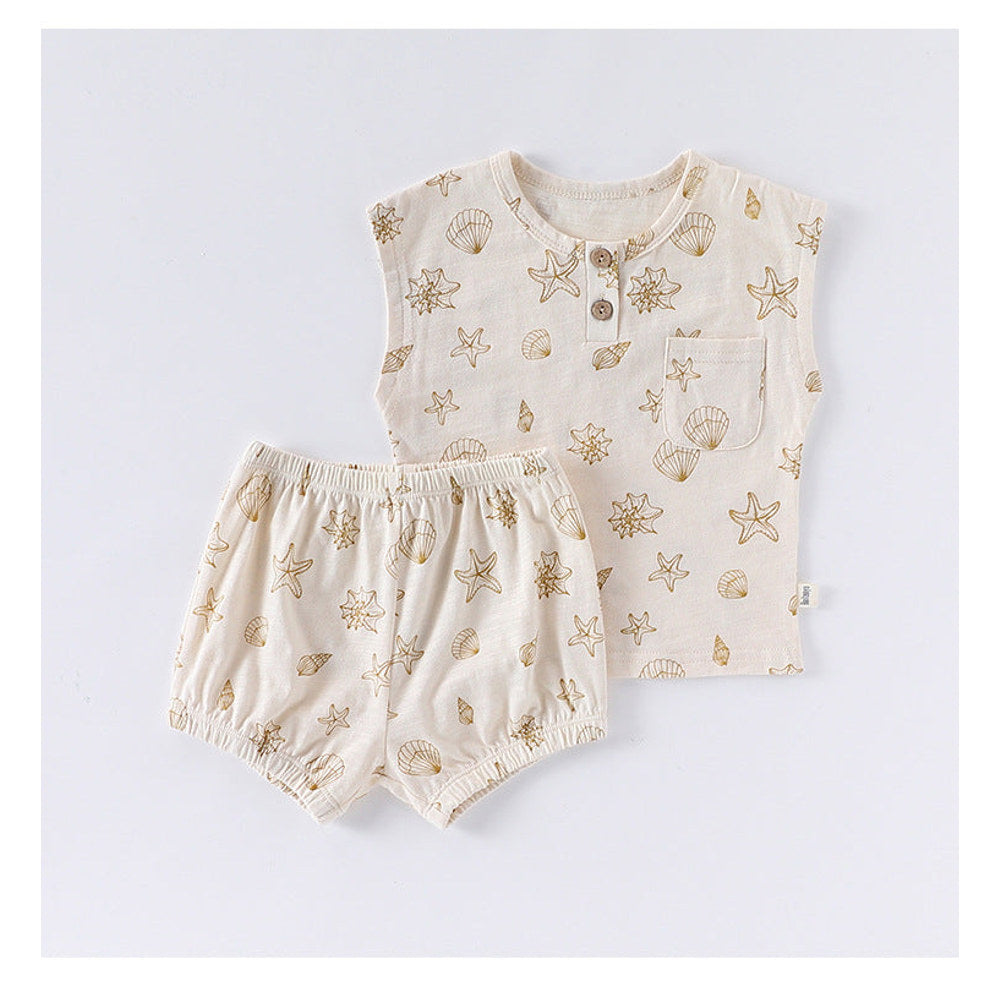 MyKids-USA® Baby Unisex Sleeveless Fruits Pattern Top Vest and Shorts Clothing Sets