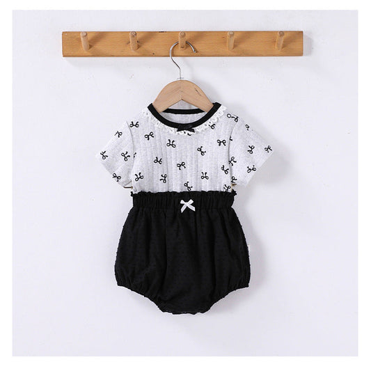 MyKids-USA® Baby Girls Short Sleeves Butterfly-Bows Pattern Top and Bloomers Clothing Sets