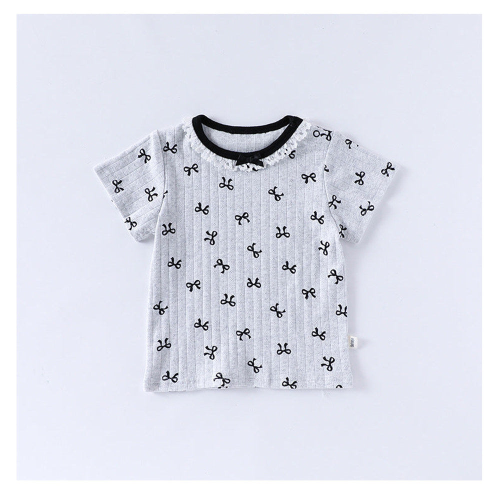 MyKids-USA® Baby Girls Short Sleeves Butterfly-Bows Pattern Top and Bloomers Clothing Sets