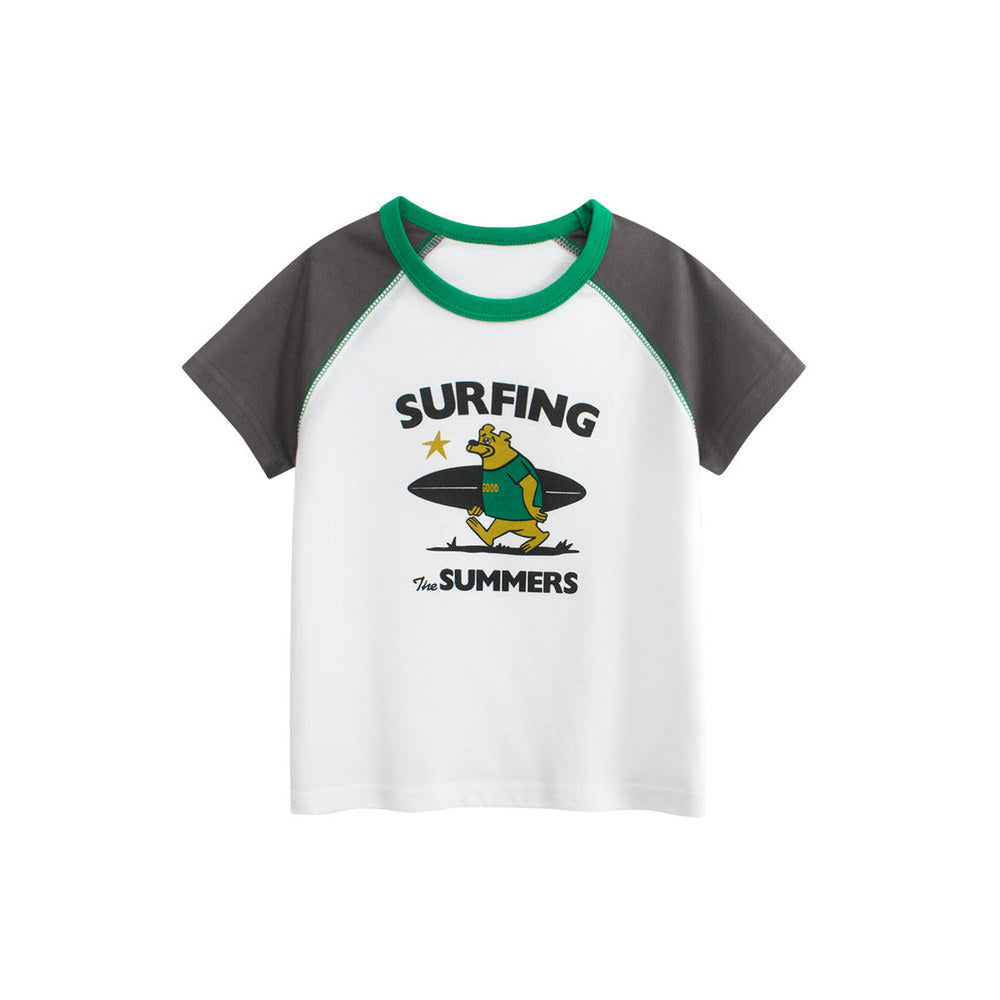 MyKids-USA® Boys’ Cartoon Animals Pattern T-shirt in European and American Style