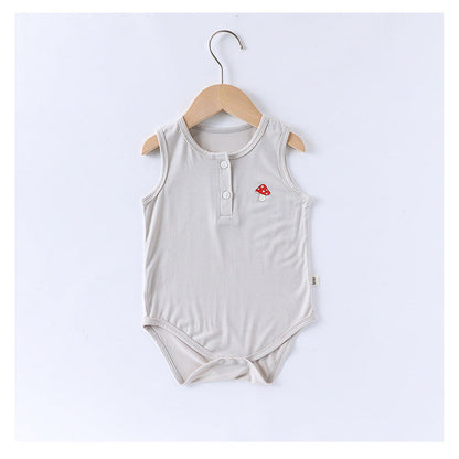 MyKids-USA® Baby Unisex Crew Neck Sleeveless Cartoon Logo bodysuit Bodysuits