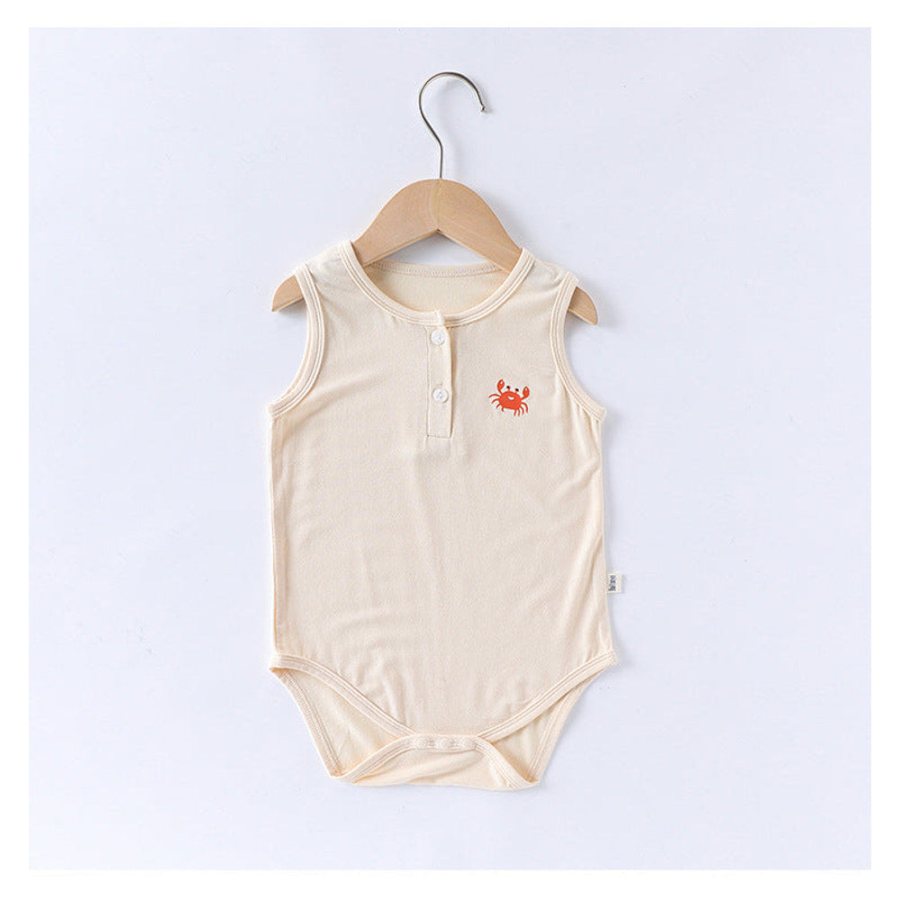 MyKids-USA® Baby Unisex Crew Neck Sleeveless Cartoon Logo bodysuit Bodysuits