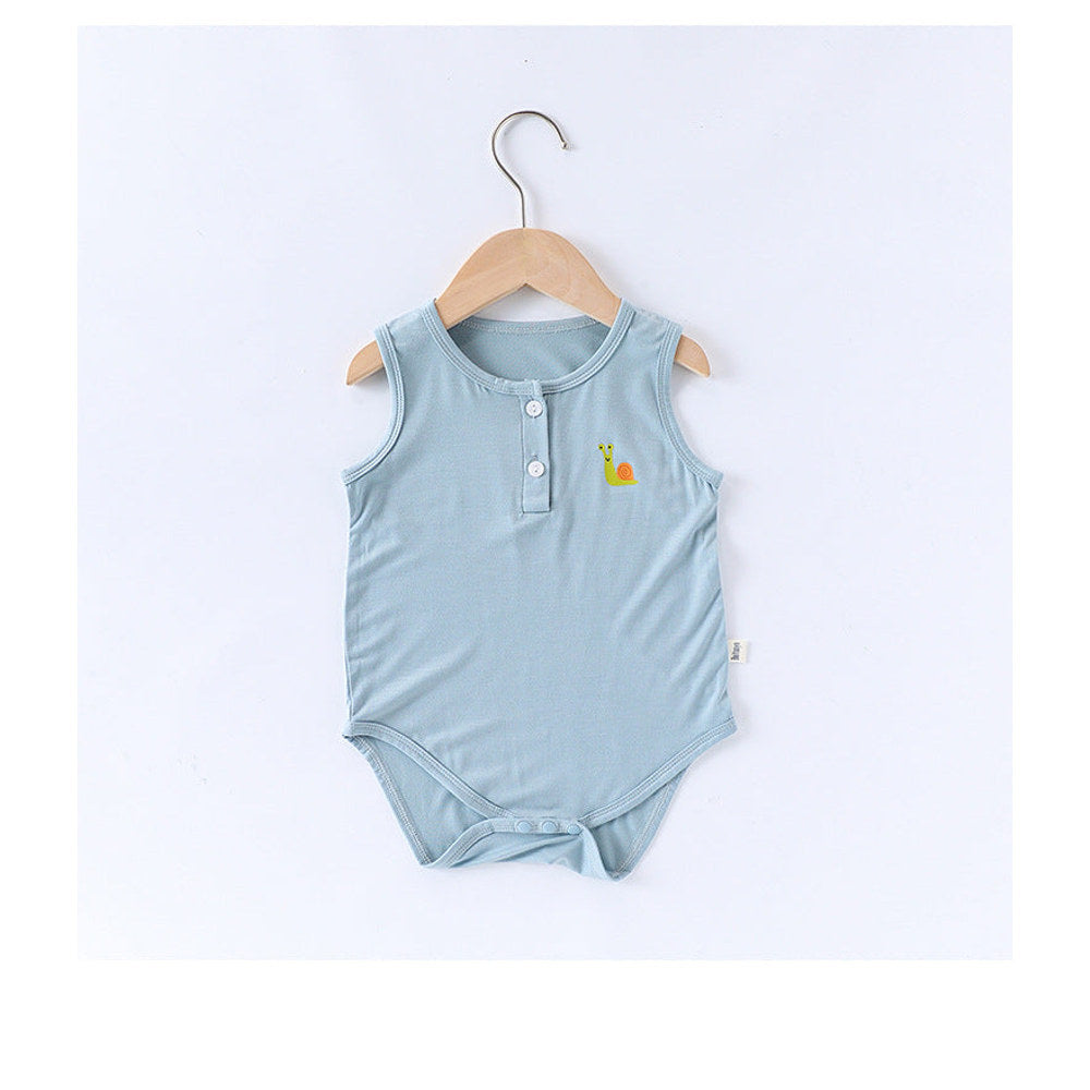 MyKids-USA® Baby Unisex Crew Neck Sleeveless Cartoon Logo bodysuit Bodysuits