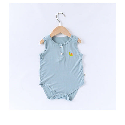 MyKids-USA® Baby Unisex Crew Neck Sleeveless Cartoon Logo bodysuit Bodysuits