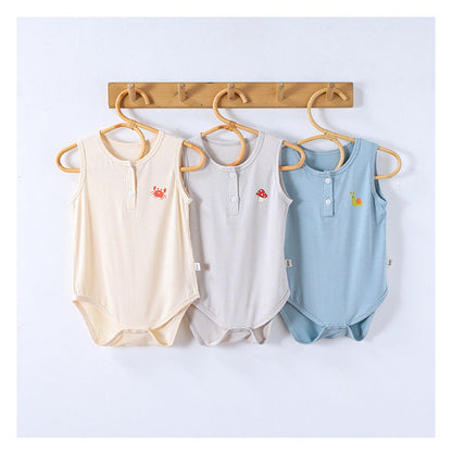 MyKids-USA® Baby Unisex Crew Neck Sleeveless Cartoon Logo bodysuit Bodysuits