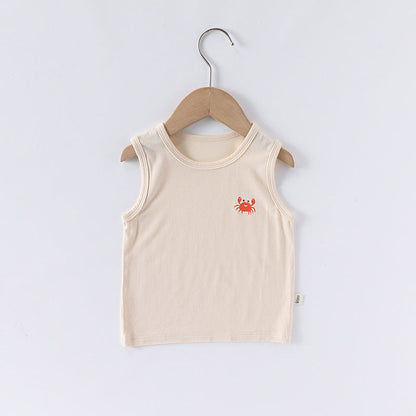 MyKids-USA® Baby Unisex Sleeveless Cartoon Logo Top Vest and Shorts Clothing Sets
