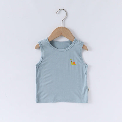 MyKids-USA® Baby Unisex Sleeveless Cartoon Logo Top Vest and Shorts Clothing Sets