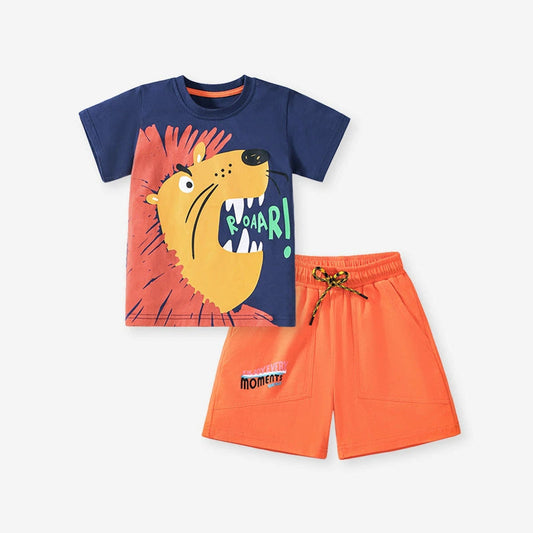 MyKids-USA® Baby Kids Cartoon Pattern T-shirt and Shorts Clothing Set for Boys