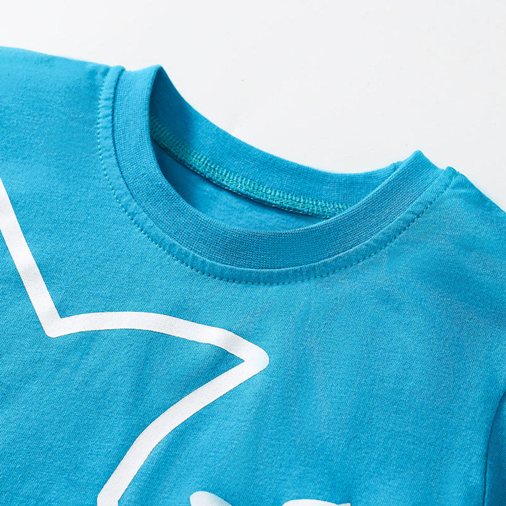 MyKids-USA® Baby Kids Shark Cartoon Pattern T-shirt and Shorts Clothing Set for Boys