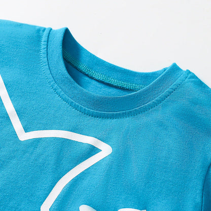 MyKids-USA® Baby Kids Shark Cartoon Pattern T-shirt and Shorts Clothing Set for Boys