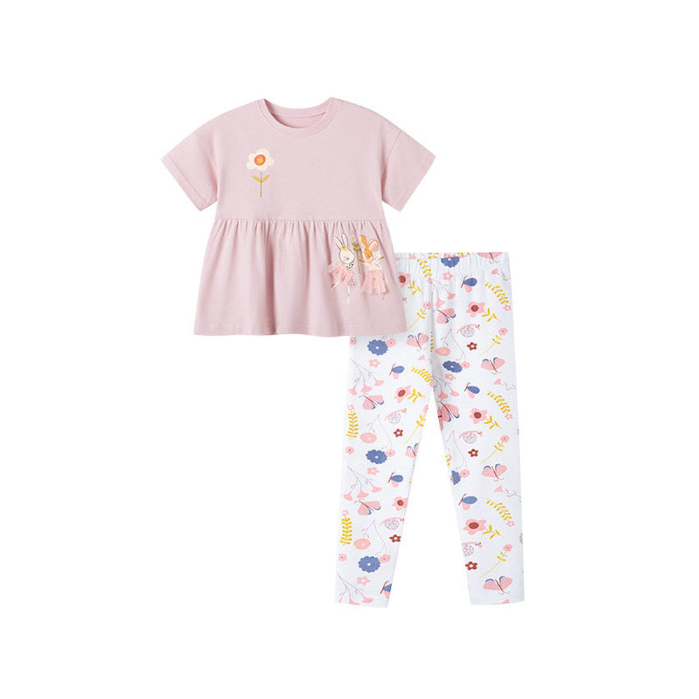 MyKids-USA® Baby Kids Flowers Pattern Dress and Pants Clothing Set for Girls