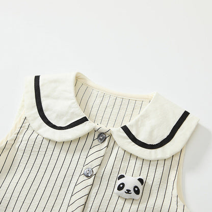 MyKids-USA® Baby Unisex Sleeveless Cute Striped Pattern Rompers