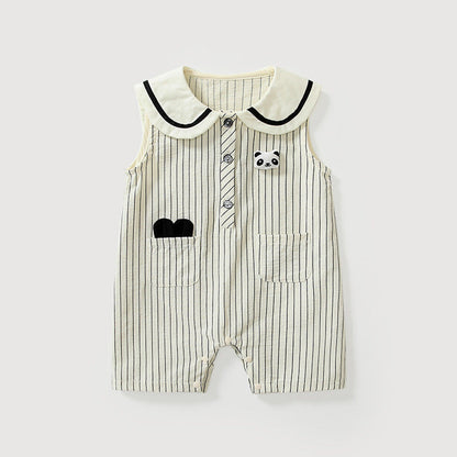 MyKids-USA® Baby Unisex Sleeveless Cute Striped Pattern Rompers