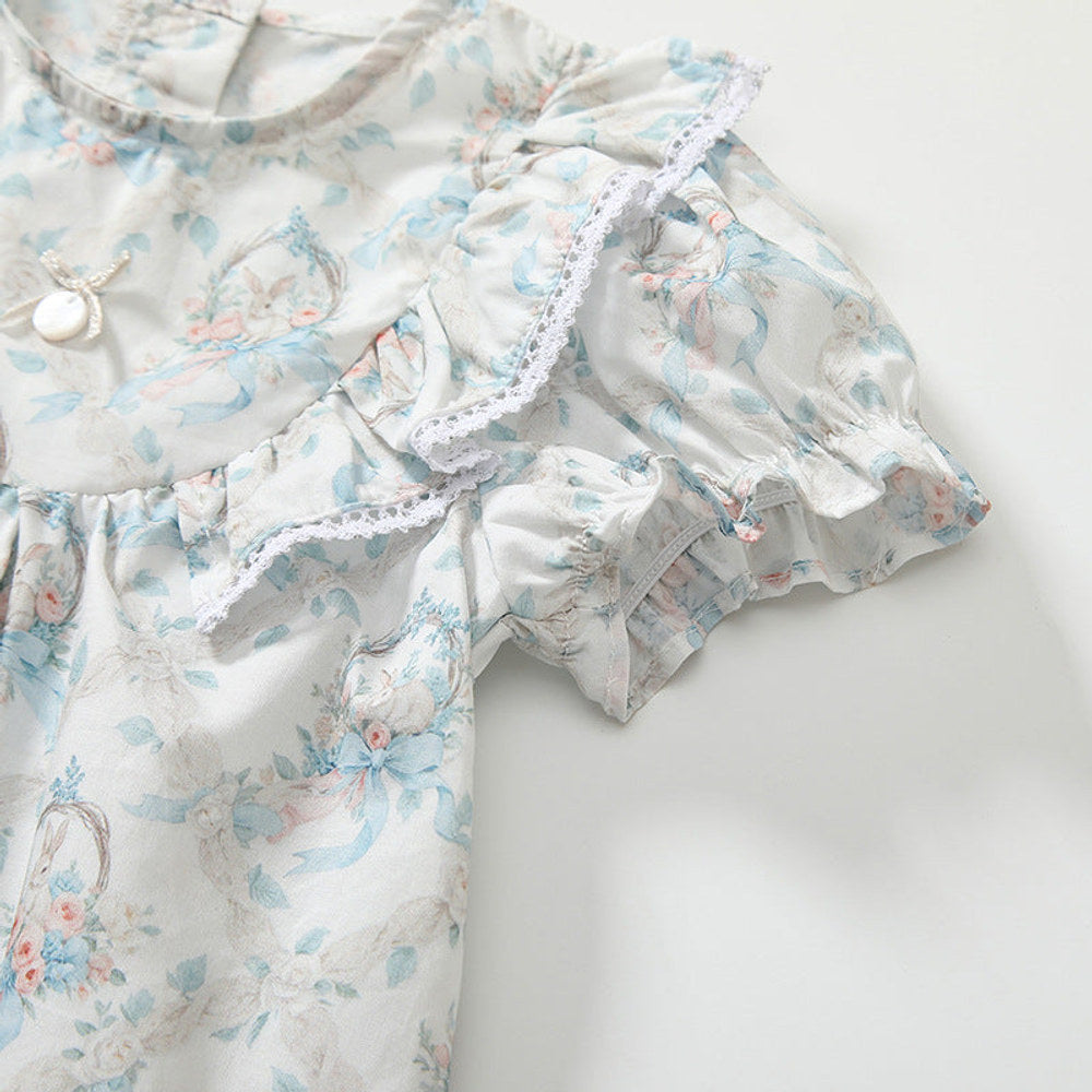 MyKids-USA® Baby Kids Floral Pattern Dress and Plain Shorts Clothing Set for Girls