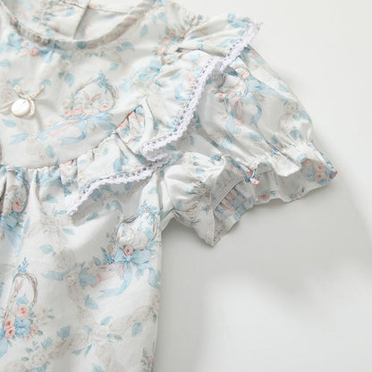 MyKids-USA® Baby Kids Floral Pattern Dress and Plain Shorts Clothing Set for Girls