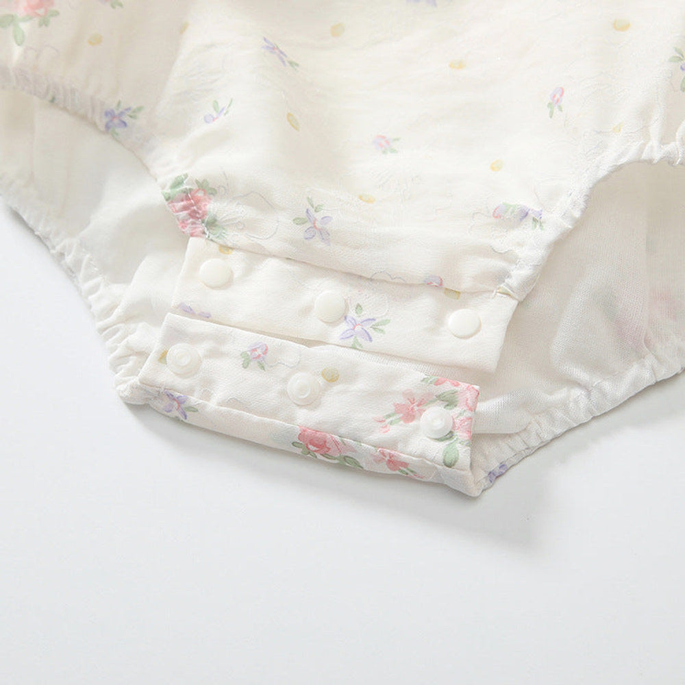 MyKids-USA® Baby Girls Fly Sleeves Cute Floral Pattern bodysuit