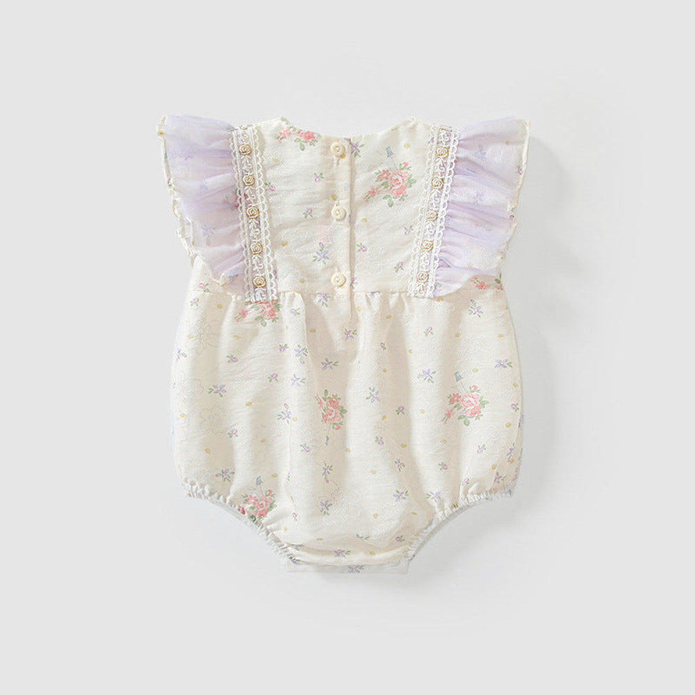 MyKids-USA® Baby Girls Fly Sleeves Cute Floral Pattern bodysuit