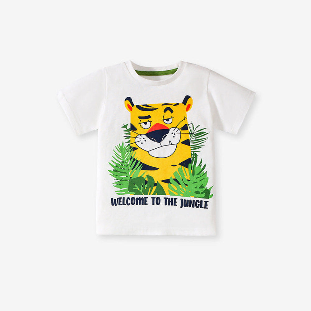 MyKids-USA® Baby Kids Tiger Cartoon Pattern T-shirt and Shorts Clothing Set for Boys