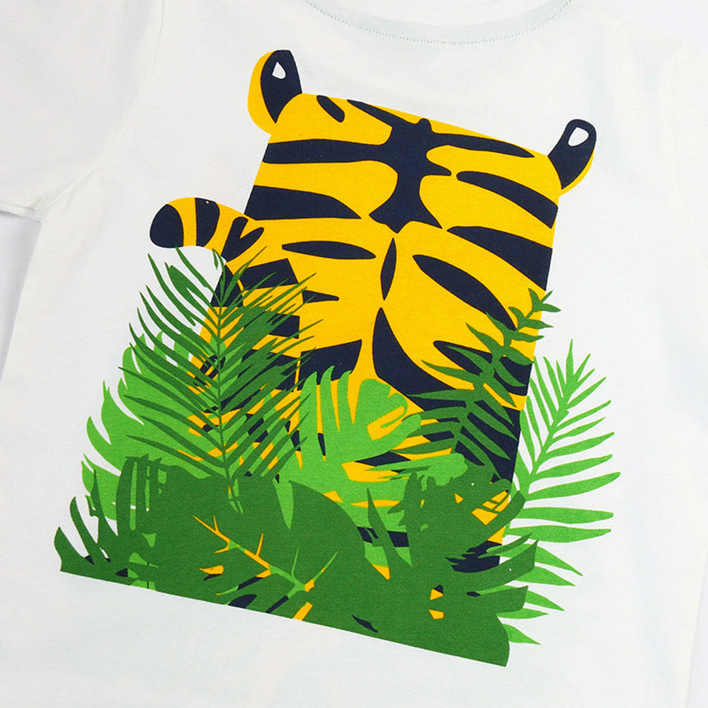 MyKids-USA® Baby Kids Tiger Cartoon Pattern T-shirt and Shorts Clothing Set for Boys