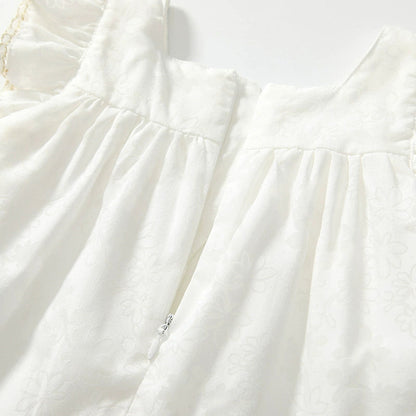 MyKids-USA® Baby Kids Girls Fly Sleeves Solid Color Dress