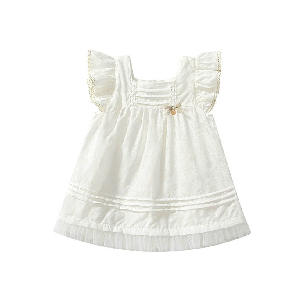 MyKids-USA® Baby Kids Girls Fly Sleeves Solid Color Dress