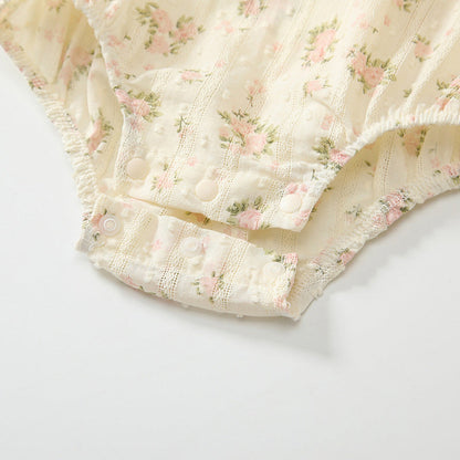 MyKids-USA® Baby Girls Fly Sleeves Cute Floral Pattern bodysuit