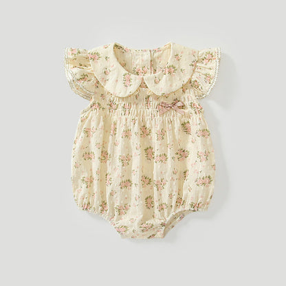 MyKids-USA® Baby Girls Fly Sleeves Cute Floral Pattern bodysuit