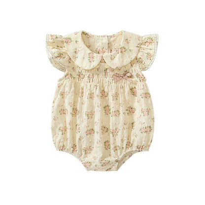 MyKids-USA® Baby Girls Fly Sleeves Cute Floral Pattern bodysuit