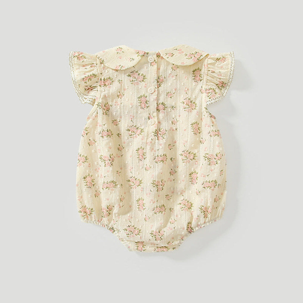 MyKids-USA® Baby Girls Fly Sleeves Cute Floral Pattern bodysuit