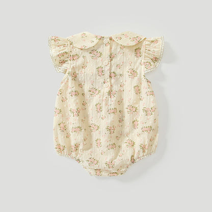 MyKids-USA® Baby Girls Fly Sleeves Cute Floral Pattern bodysuit