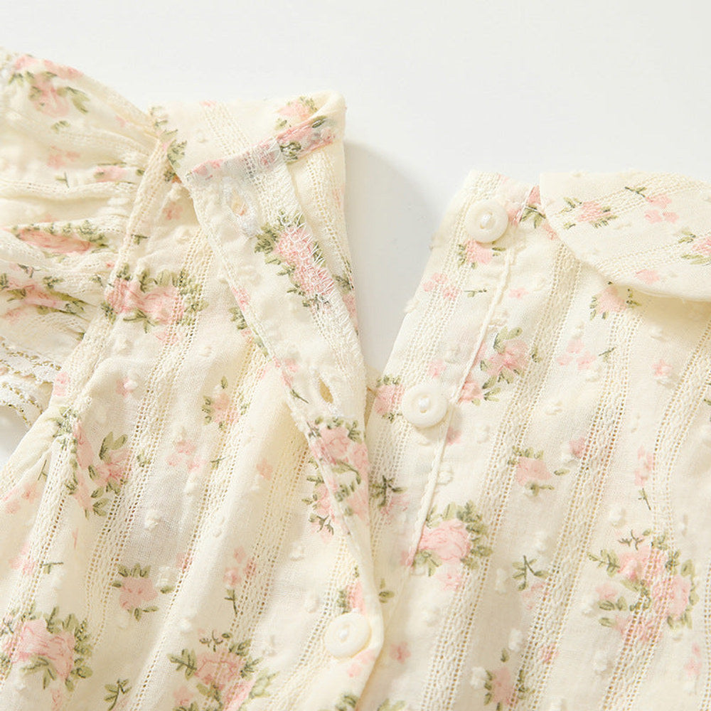 MyKids-USA® Baby Girls Fly Sleeves Cute Floral Pattern bodysuit