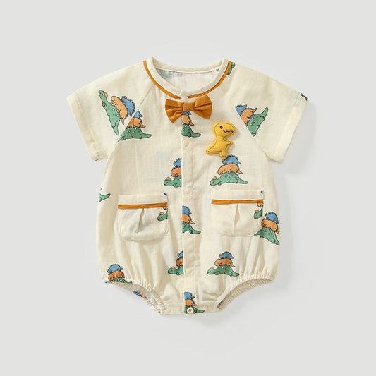 MyKids-USA® Baby Unisex Cute Cartoon Dinosaurs Pattern Short Sleeves bodysuit