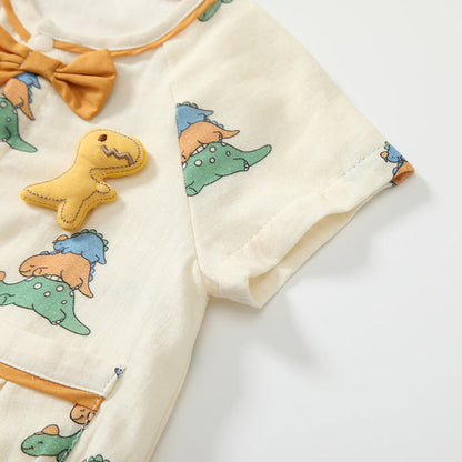 MyKids-USA® Baby Unisex Cute Cartoon Dinosaurs Pattern Short Sleeves bodysuit
