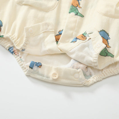 MyKids-USA® Baby Unisex Cute Cartoon Dinosaurs Pattern Short Sleeves bodysuit