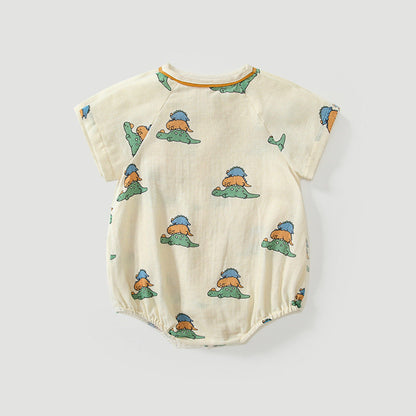 MyKids-USA® Baby Unisex Cute Cartoon Dinosaurs Pattern Short Sleeves bodysuit
